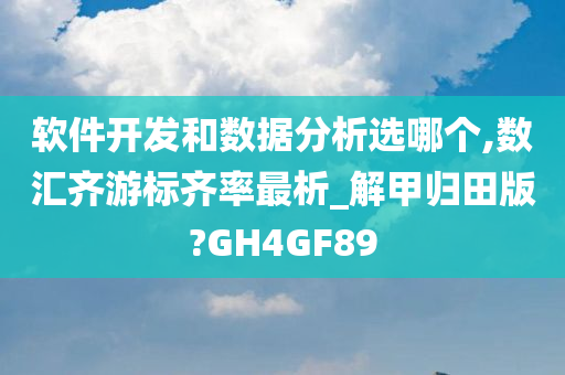 软件开发和数据分析选哪个,数汇齐游标齐率最析_解甲归田版?GH4GF89