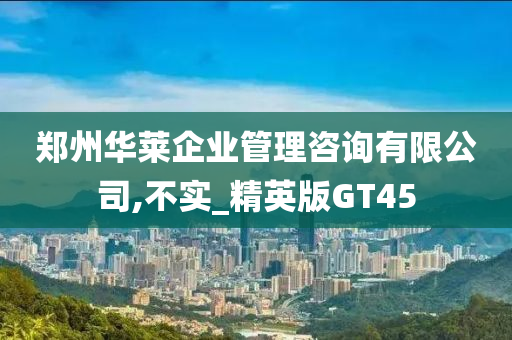 郑州华莱企业管理咨询有限公司,不实_精英版GT45