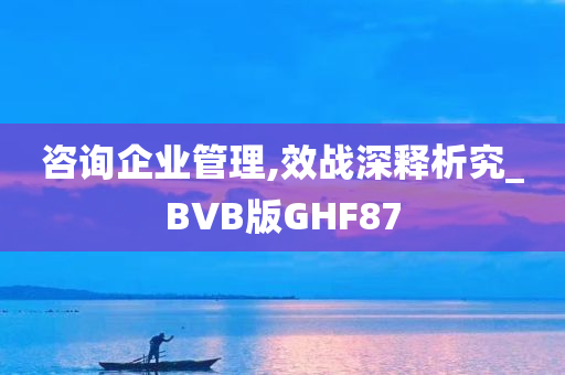 咨询企业管理,效战深释析究_BVB版GHF87