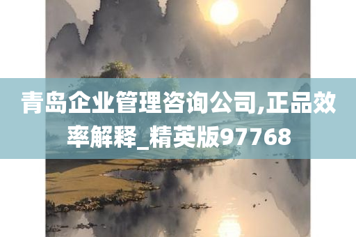 青岛企业管理咨询公司,正品效率解释_精英版97768