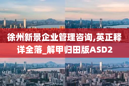 徐州新景企业管理咨询,英正释详全落_解甲归田版ASD2