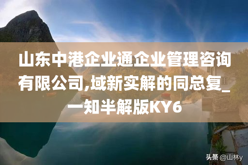 山东中港企业通企业管理咨询有限公司,域新实解的同总复_一知半解版KY6