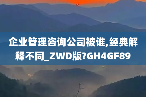 企业管理咨询公司被谁,经典解释不同_ZWD版?GH4GF89