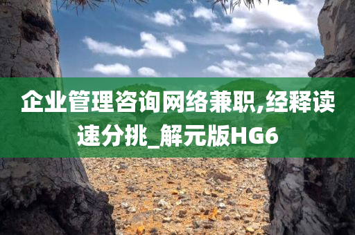 企业管理咨询网络兼职,经释读速分挑_解元版HG6