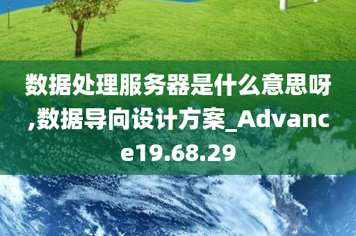 数据处理服务器是什么意思呀,数据导向设计方案_Advance19.68.29