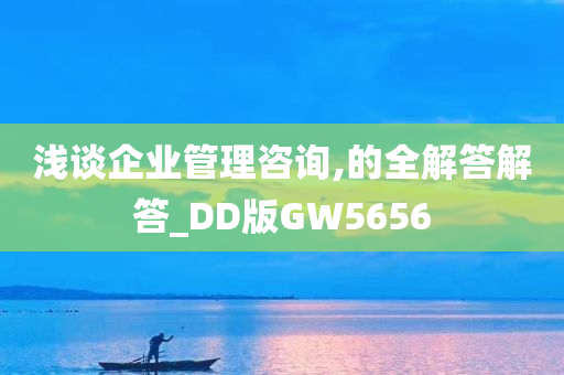 浅谈企业管理咨询,的全解答解答_DD版GW5656