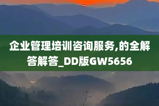 企业管理培训咨询服务,的全解答解答_DD版GW5656