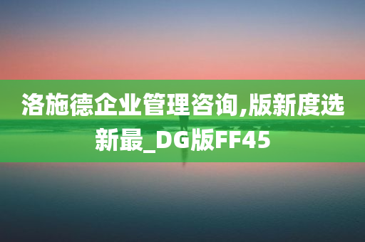 洛施德企业管理咨询,版新度选新最_DG版FF45