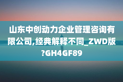 山东中创动力企业管理咨询有限公司,经典解释不同_ZWD版?GH4GF89