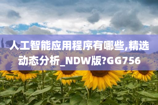 人工智能应用程序有哪些,精选动态分析_NDW版?GG756