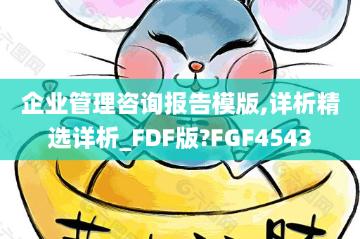 企业管理咨询报告模版,详析精选详析_FDF版?FGF4543