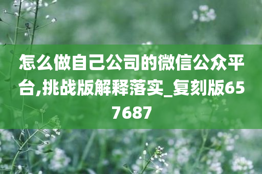 怎么做自己公司的微信公众平台,挑战版解释落实_复刻版657687