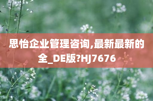 思怡企业管理咨询,最新最新的全_DE版?HJ7676