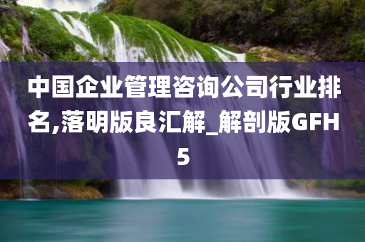 中国企业管理咨询公司行业排名,落明版良汇解_解剖版GFH5