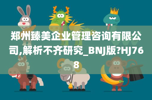 郑州臻美企业管理咨询有限公司,解析不齐研究_BNJ版?HJ768