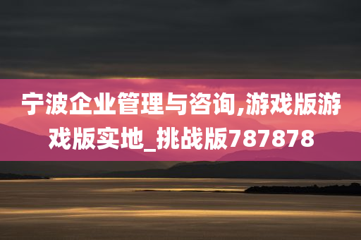 宁波企业管理与咨询,游戏版游戏版实地_挑战版787878