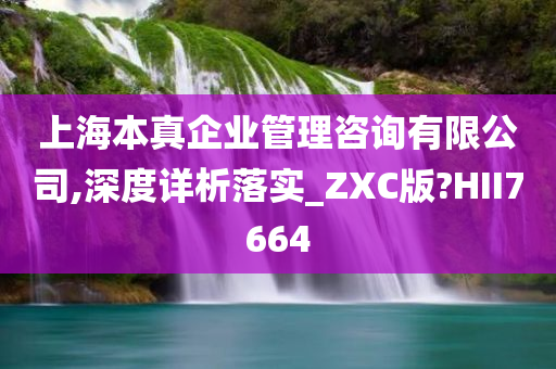 上海本真企业管理咨询有限公司,深度详析落实_ZXC版?HII7664