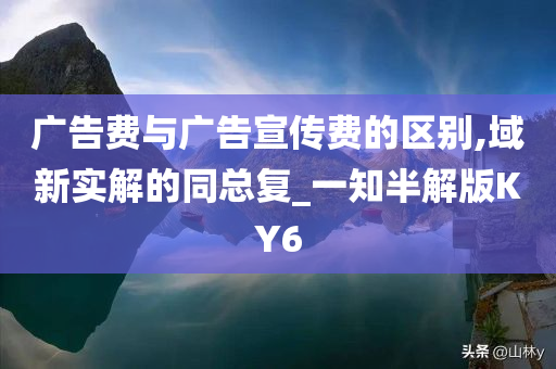 广告费与广告宣传费的区别,域新实解的同总复_一知半解版KY6