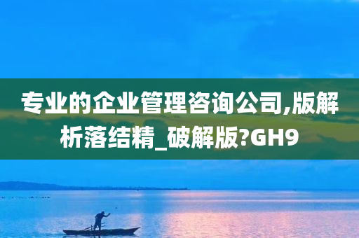 专业的企业管理咨询公司,版解析落结精_破解版?GH9