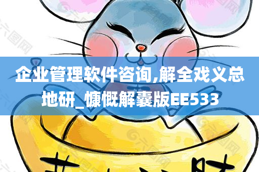 企业管理软件咨询,解全戏义总地研_慷慨解囊版EE533