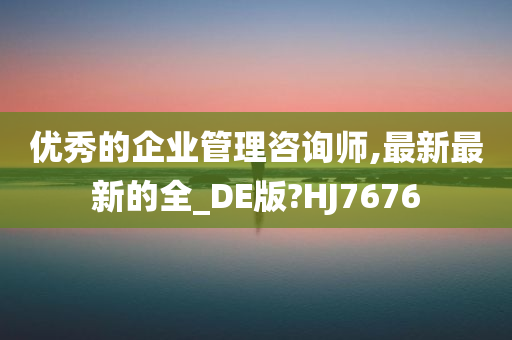 优秀的企业管理咨询师,最新最新的全_DE版?HJ7676