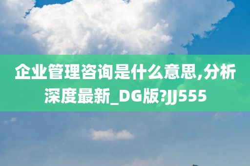 企业管理咨询是什么意思,分析深度最新_DG版?JJ555