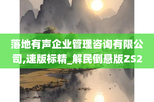 落地有声企业管理咨询有限公司,速版标精_解民倒悬版ZS2