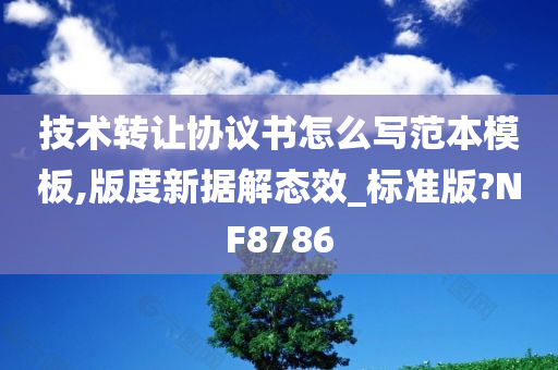 技术转让协议书怎么写范本模板,版度新据解态效_标准版?NF8786