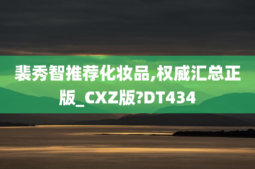 裴秀智推荐化妆品,权威汇总正版_CXZ版?DT434