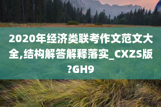 2020年经济类联考作文范文大全,结构解答解释落实_CXZS版?GH9