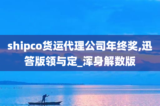 shipco货运代理公司年终奖,迅答版领与定_浑身解数版