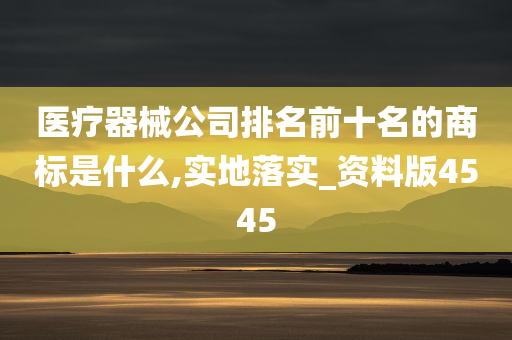 医疗器械公司排名前十名的商标是什么,实地落实_资料版4545