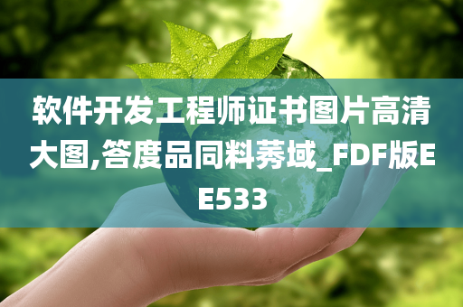 软件开发工程师证书图片高清大图,答度品同料莠域_FDF版EE533