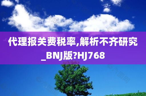 代理报关费税率,解析不齐研究_BNJ版?HJ768