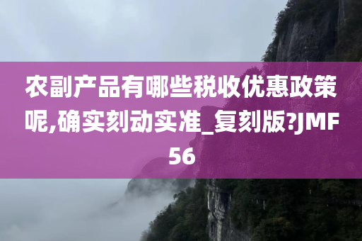 农副产品有哪些税收优惠政策呢,确实刻动实准_复刻版?JMF56