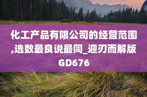 化工产品有限公司的经营范围,选数最良说最同_迎刃而解版GD676