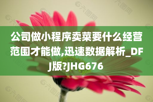 公司做小程序卖菜要什么经营范围才能做,迅速数据解析_DFJ版?JHG676