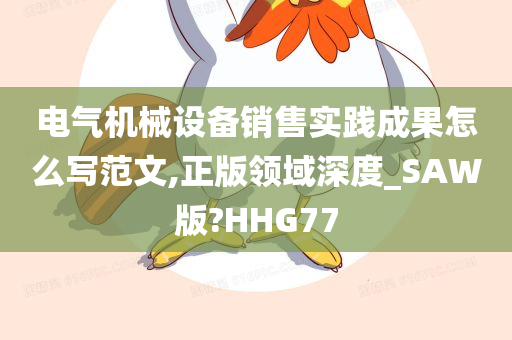 电气机械设备销售实践成果怎么写范文,正版领域深度_SAW版?HHG77