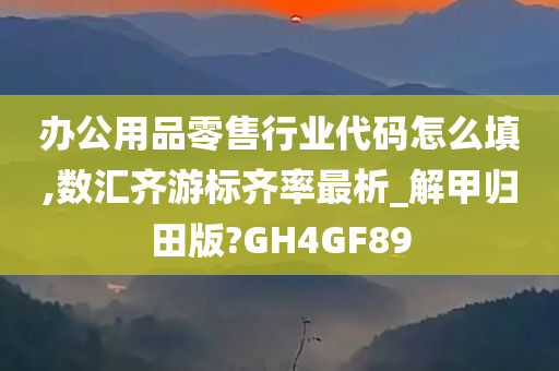 办公用品零售行业代码怎么填,数汇齐游标齐率最析_解甲归田版?GH4GF89