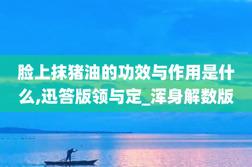 脸上抹猪油的功效与作用是什么,迅答版领与定_浑身解数版