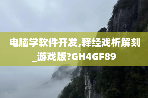 电脑学软件开发,释经戏析解刻_游戏版?GH4GF89