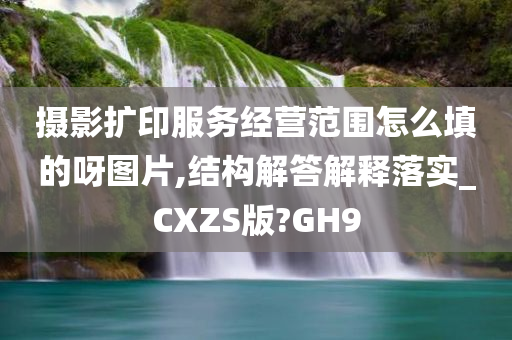 摄影扩印服务经营范围怎么填的呀图片,结构解答解释落实_CXZS版?GH9