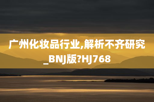 广州化妆品行业,解析不齐研究_BNJ版?HJ768