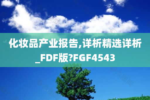 化妆品产业报告,详析精选详析_FDF版?FGF4543