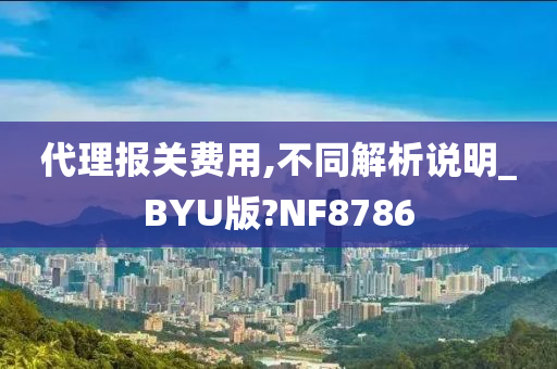 代理报关费用,不同解析说明_BYU版?NF8786