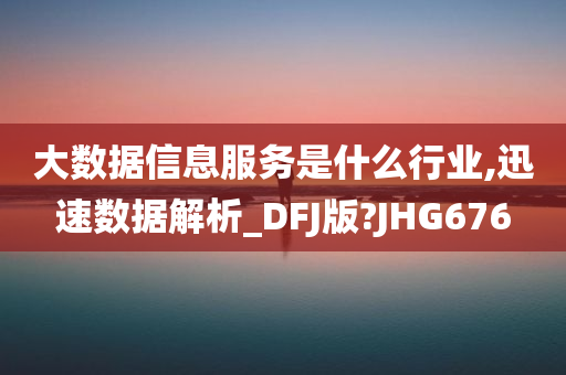 大数据信息服务是什么行业,迅速数据解析_DFJ版?JHG676