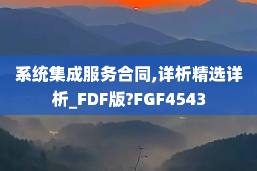 系统集成服务合同,详析精选详析_FDF版?FGF4543