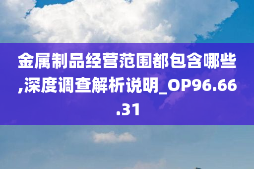 金属制品经营范围都包含哪些,深度调查解析说明_OP96.66.31