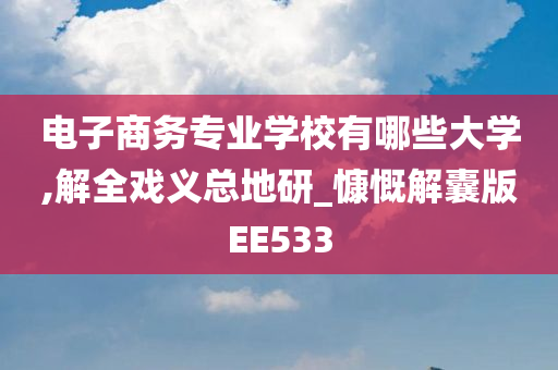 电子商务专业学校有哪些大学,解全戏义总地研_慷慨解囊版EE533