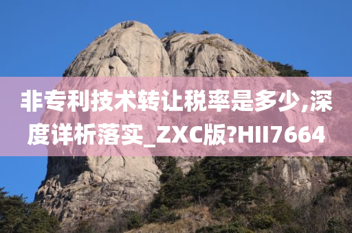 非专利技术转让税率是多少,深度详析落实_ZXC版?HII7664